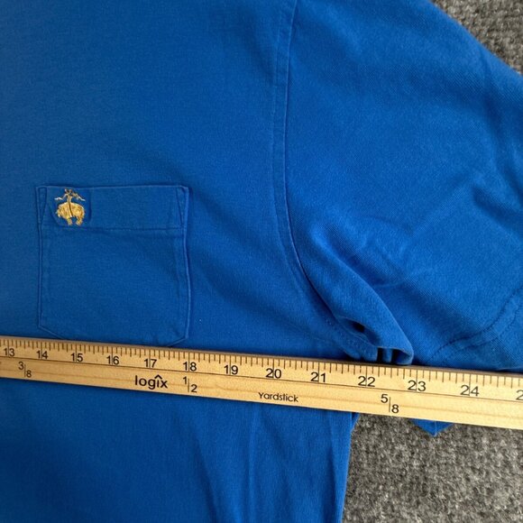 Brooks Brothers XL Blue Short Sleeve T Shirt Men Cotton Pocket Logo Adult - Picture 5 of 11